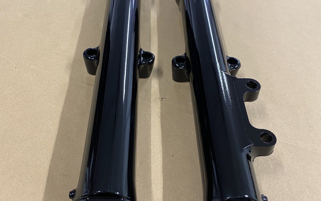 Motorcycle forks before & after